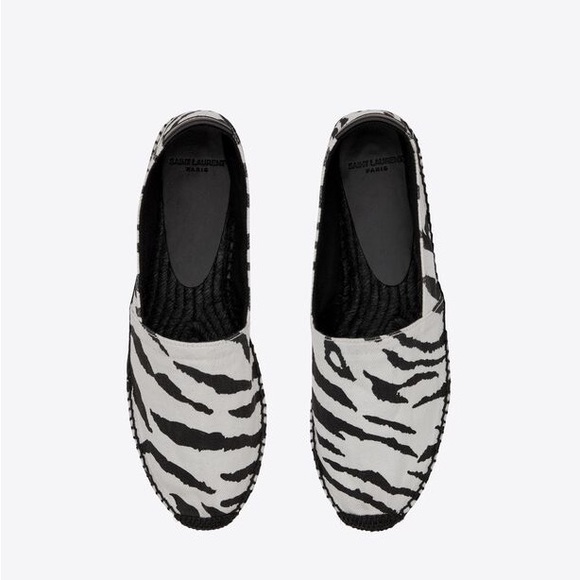 Saint Laurent Paris YSL Zebra Print Canvas Espadrilles Size 40 EU / 10 US NWOB - Picture 2 of 10